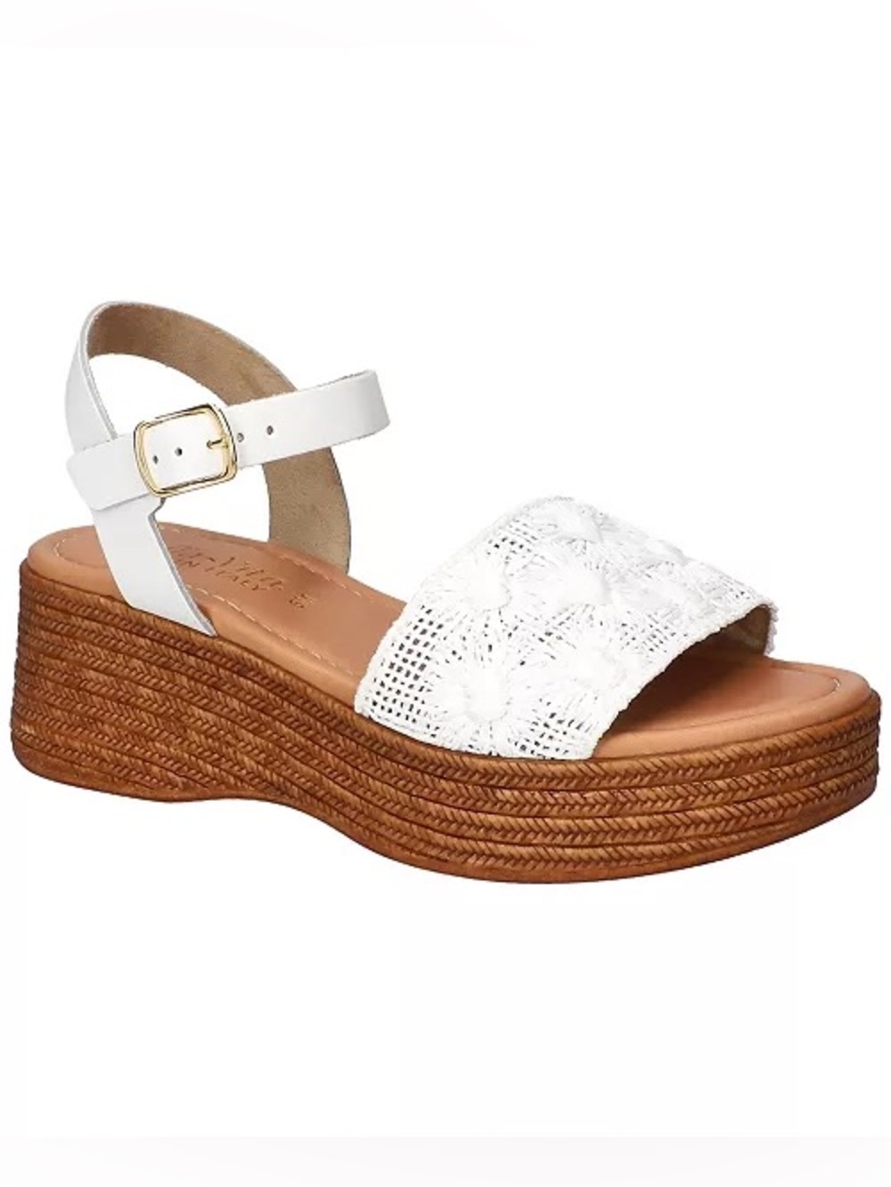 ♥️♥️ Bella Vita Women's Kea-Italy Wedge Sandals | White Floral Raffia 7 M